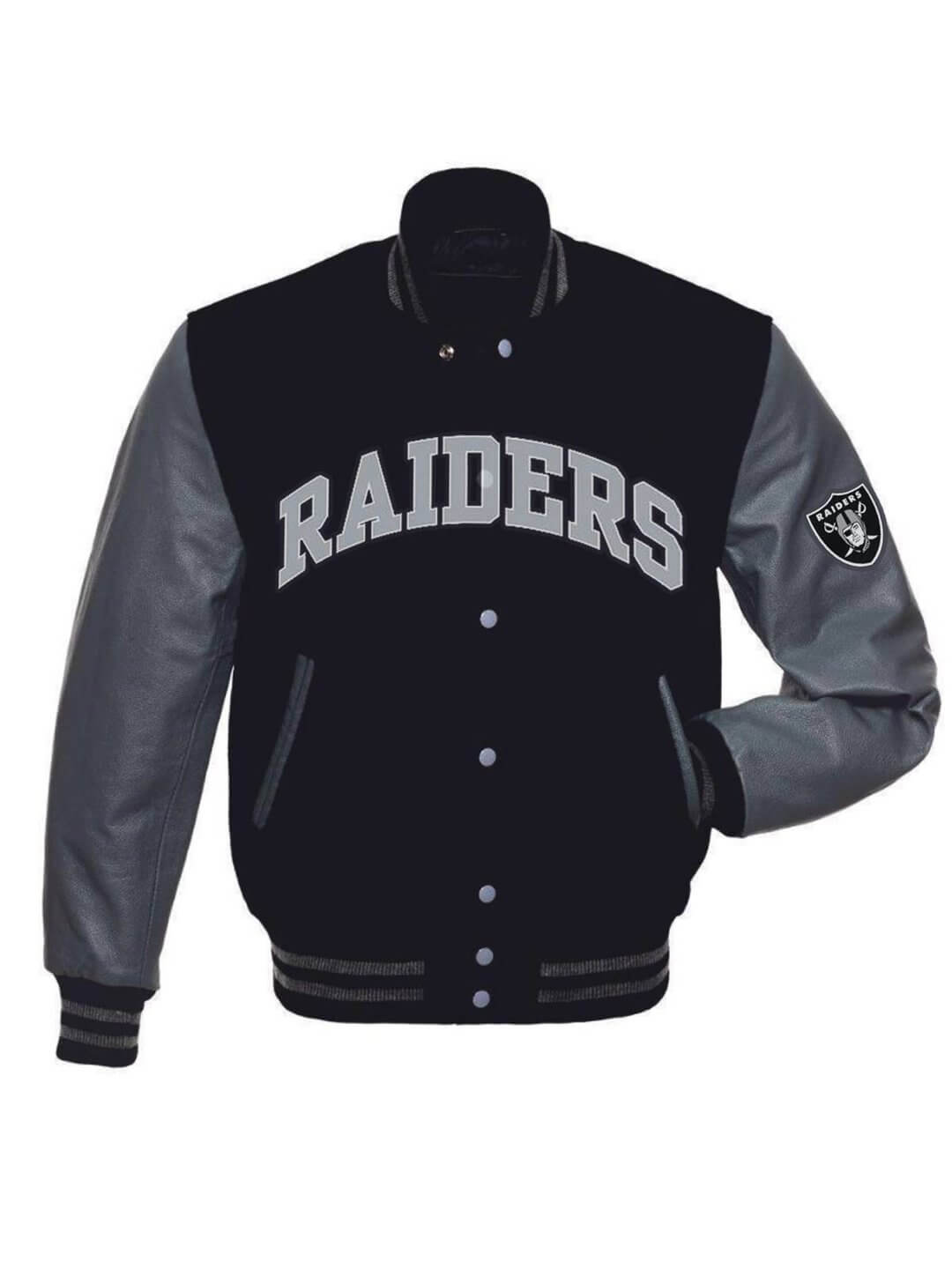 Running Back Raiders Varsity Jacket - Black