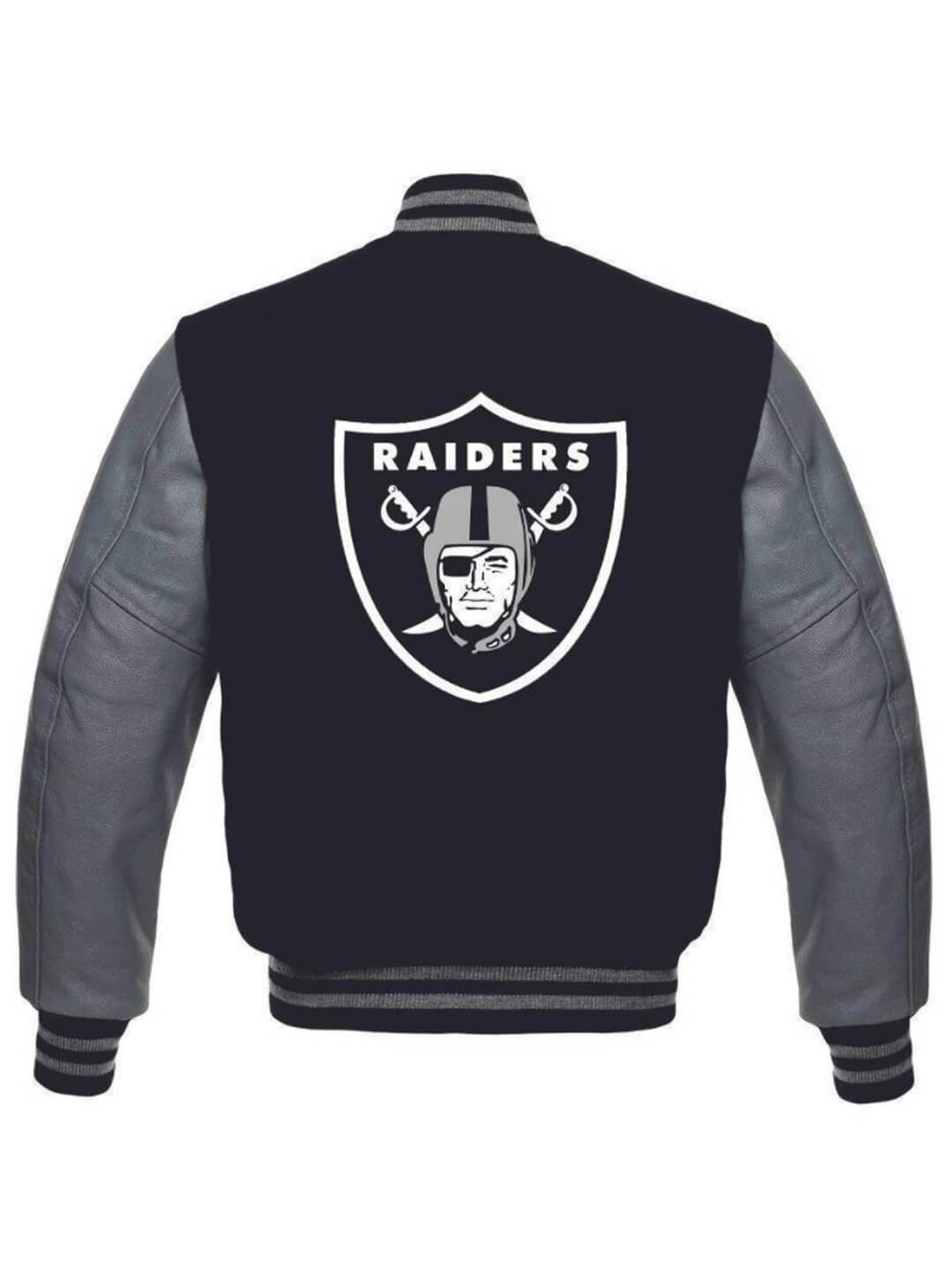 LAS VEGAS RAIDERS JACKET MENS BLACK-GREY NFL BRAND