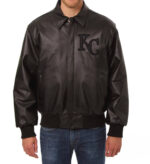 MLB Black Kansas City Royals Leather Jacket