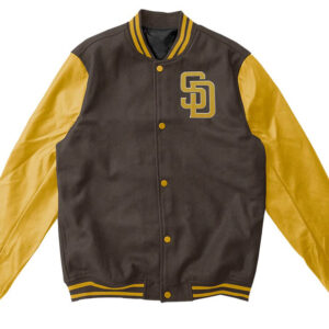 Starter Reliever San Diego Padres Brown and Gold Varsity Satin Jacket -  Jackets Masters