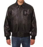 MLB Cleveland Indians Baseball Black Leather Jacket