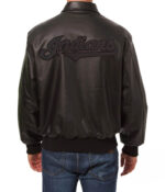 MLB Cleveland Indians Baseball Black Leather Jacket