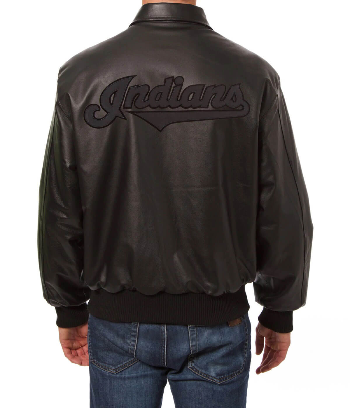 Maker of Jacket Varsity Jackets MLB Cleveland Indians Black Baseball