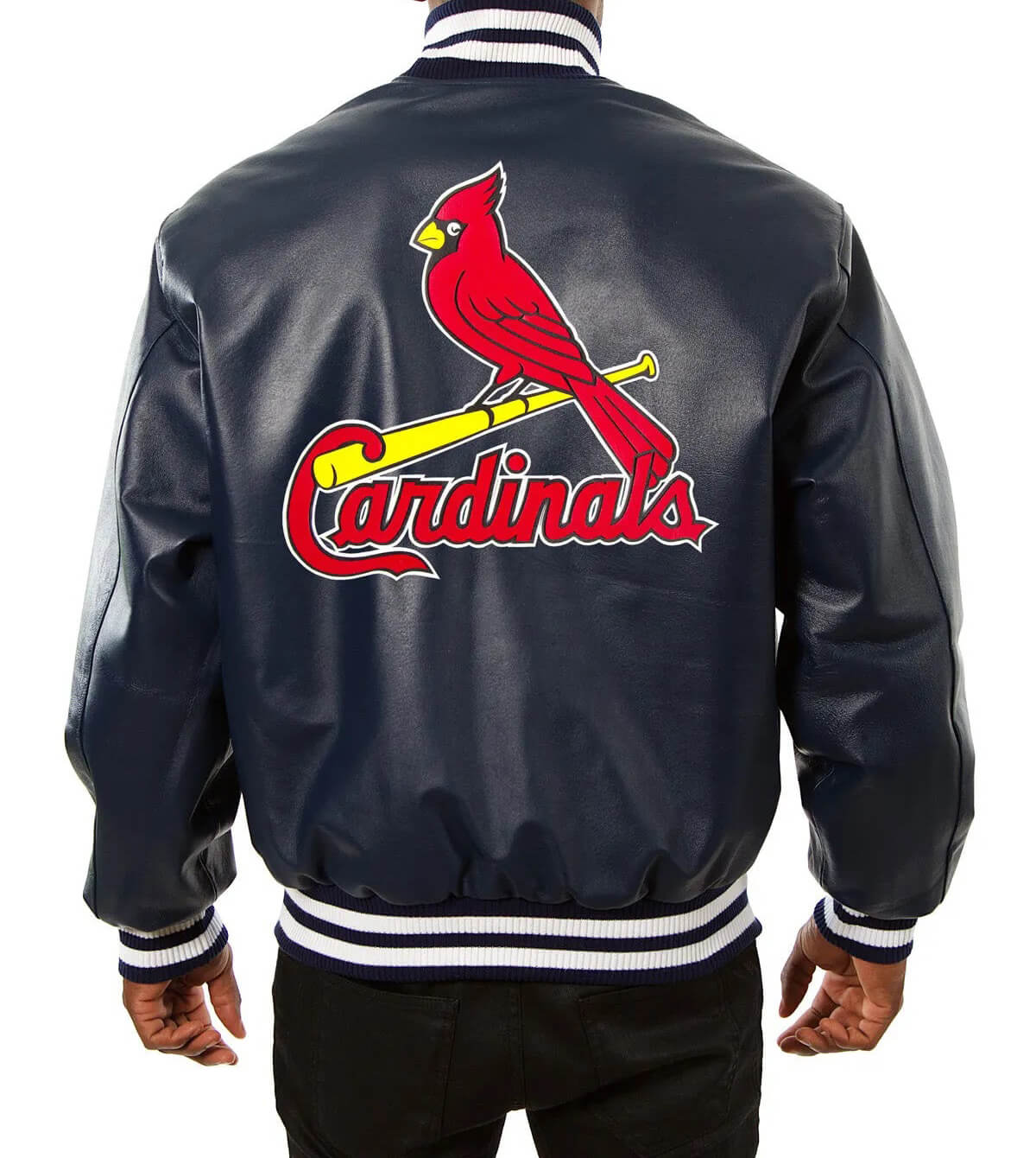 Maker of Jacket Fashion Jackets MLB Navy Blue St. Louis Cardinals Leather