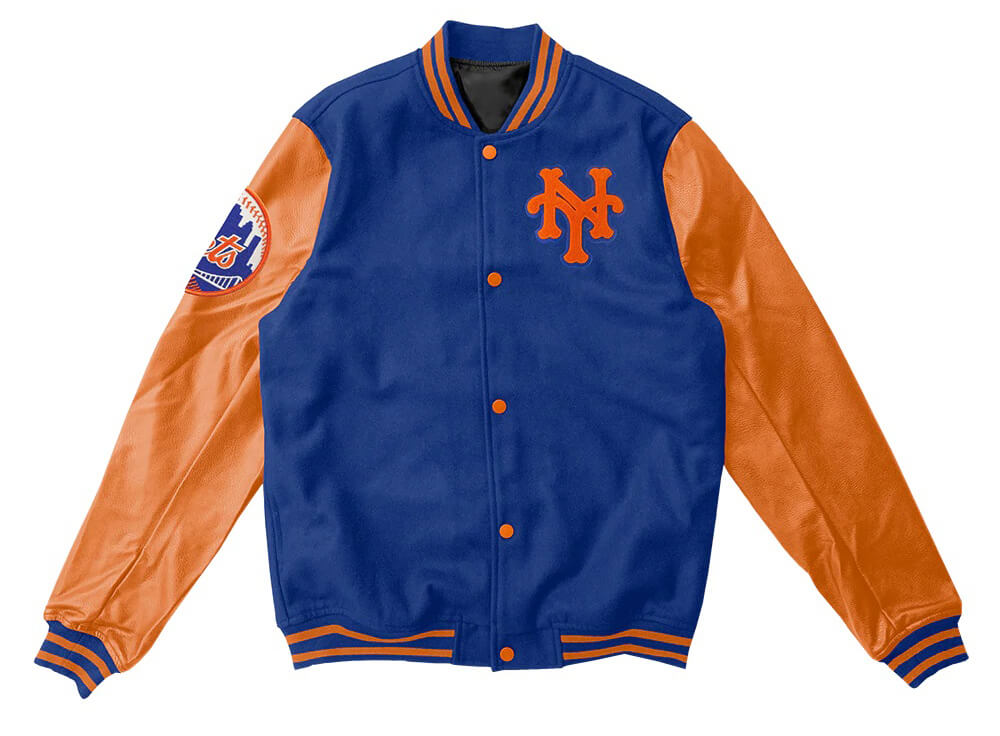 Maker of Jacket Sports Leagues Jackets MLB New York Mets Blue Orange Varsity