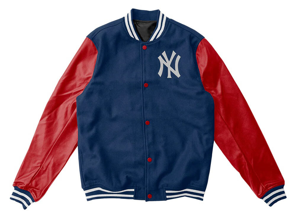 MLB New York Yankees Blue Red Varsity Jacket - Maker of Jacket