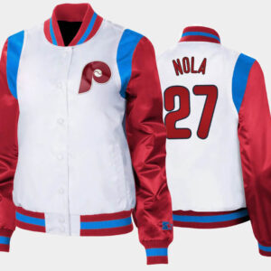 Jackets Masters Philadelphia Phillies Royal and Red Hoodie Jacket