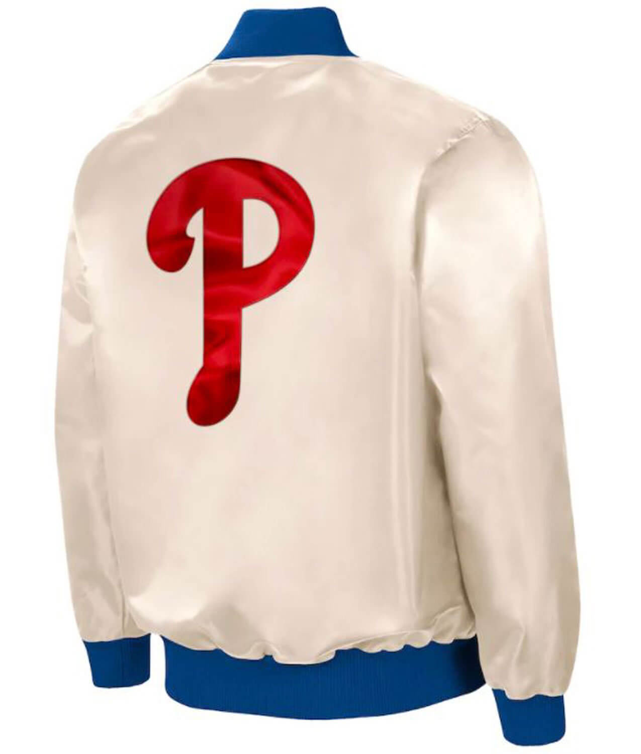 Maker of Jacket Sports Leagues Jackets MLB Red Philadelphia Phillies Satin