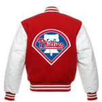 MLB Philadelphia Phillies Red White Varsity Jacket