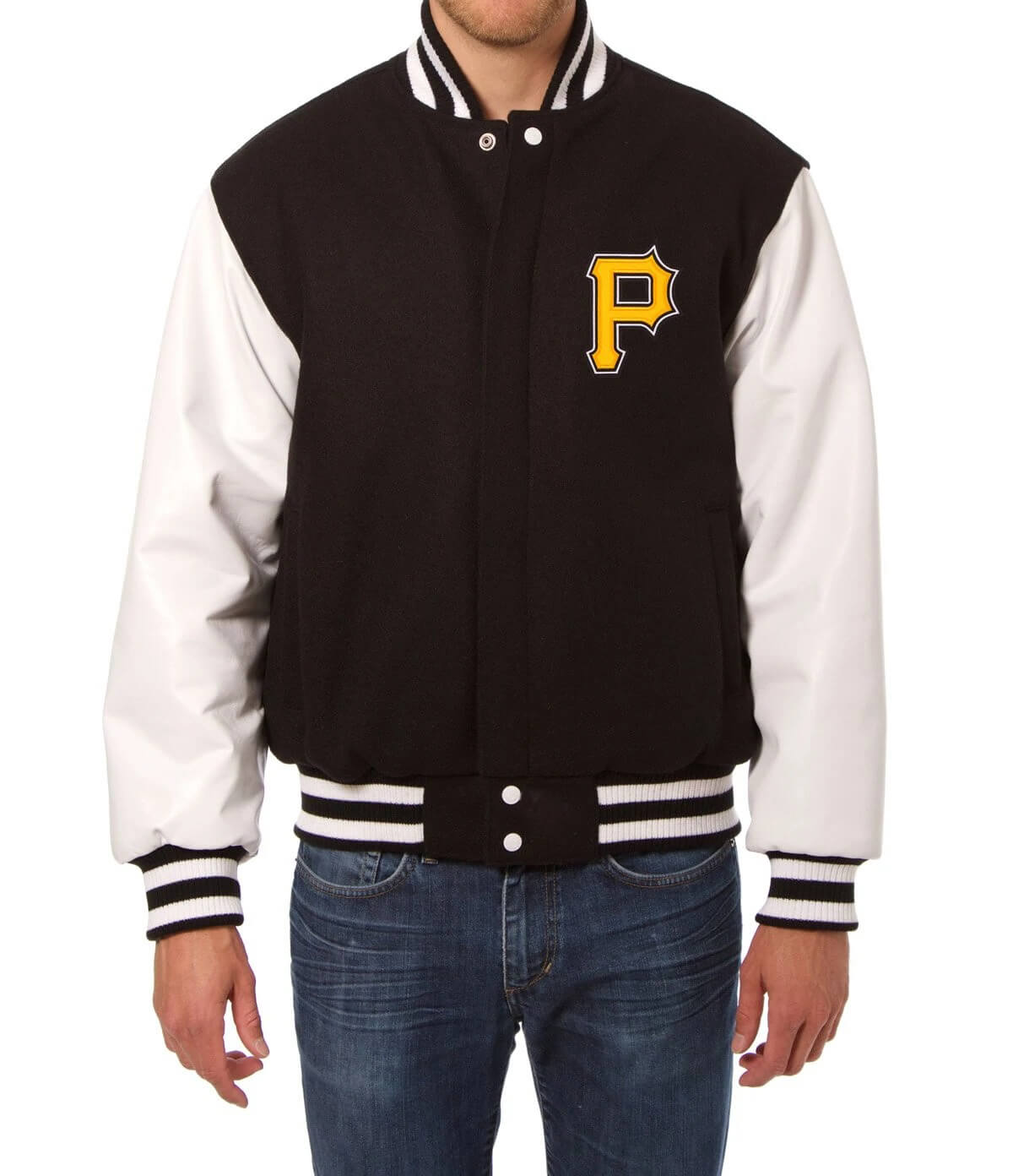 Maker of Jacket Sports Leagues Jackets MLB Vintage Pittsburgh Pirates Black Satin