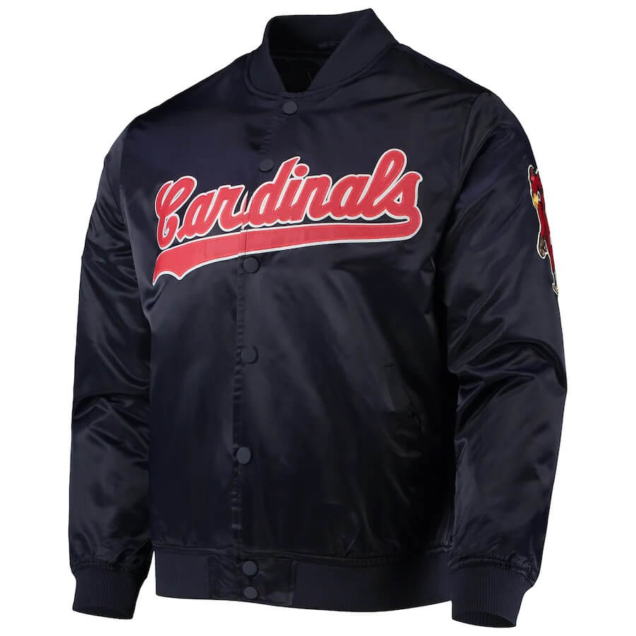 Satin Full-Zip New Era St. Louis Cardinals Bomber Jacket - Jackets Masters