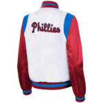 MLB White Red Philadelphia Phillies Satin Jacket