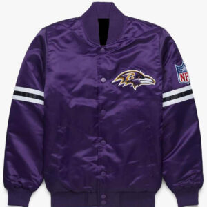 Maker of Jacket NFL Baltimore Ravens Mark Andrews 89 Tricolor Satin