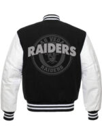 NFL Black White Las Vegas Raiders Varsity Jacket
