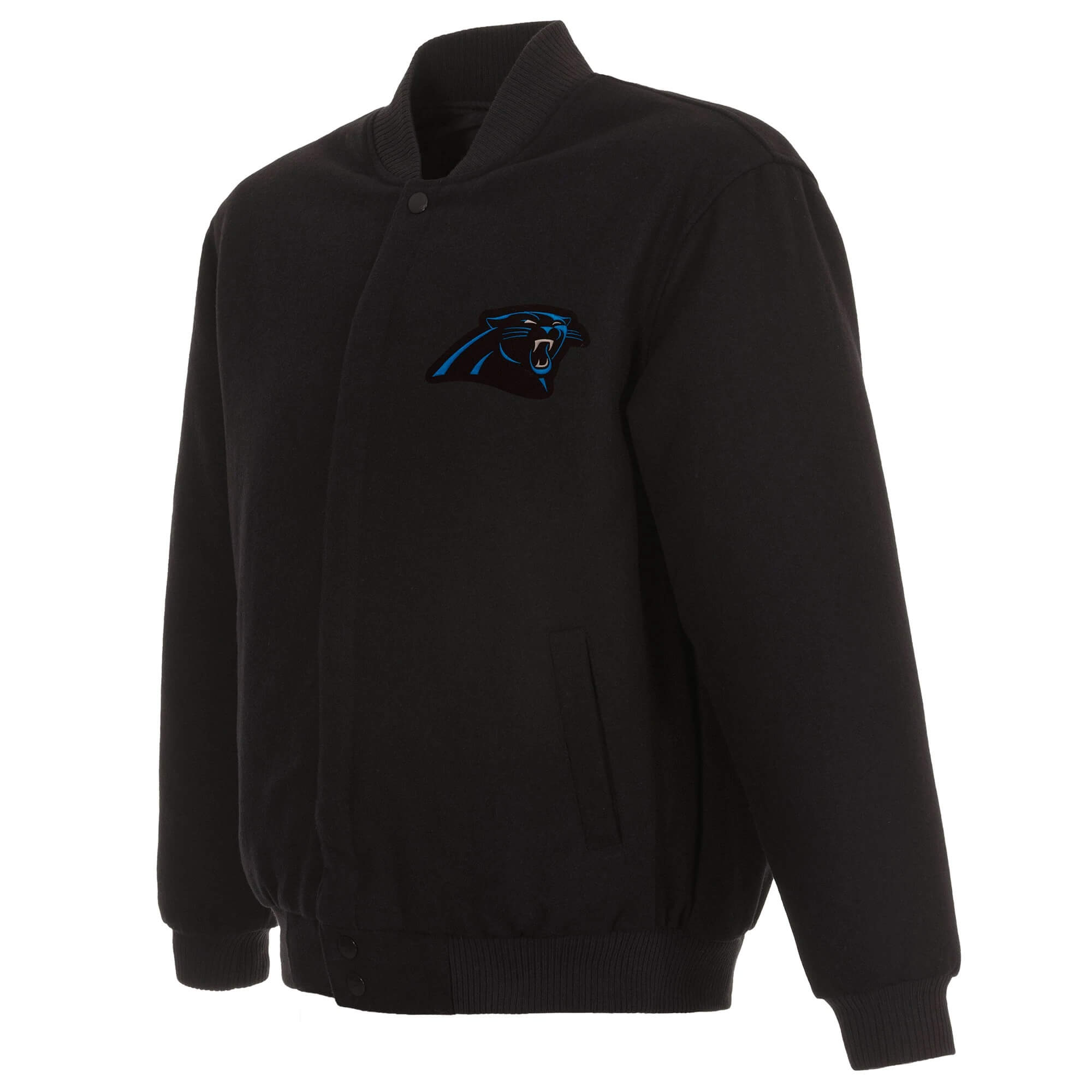 Carolina Panthers Two-Tone Wool and Leather Jacket - Black