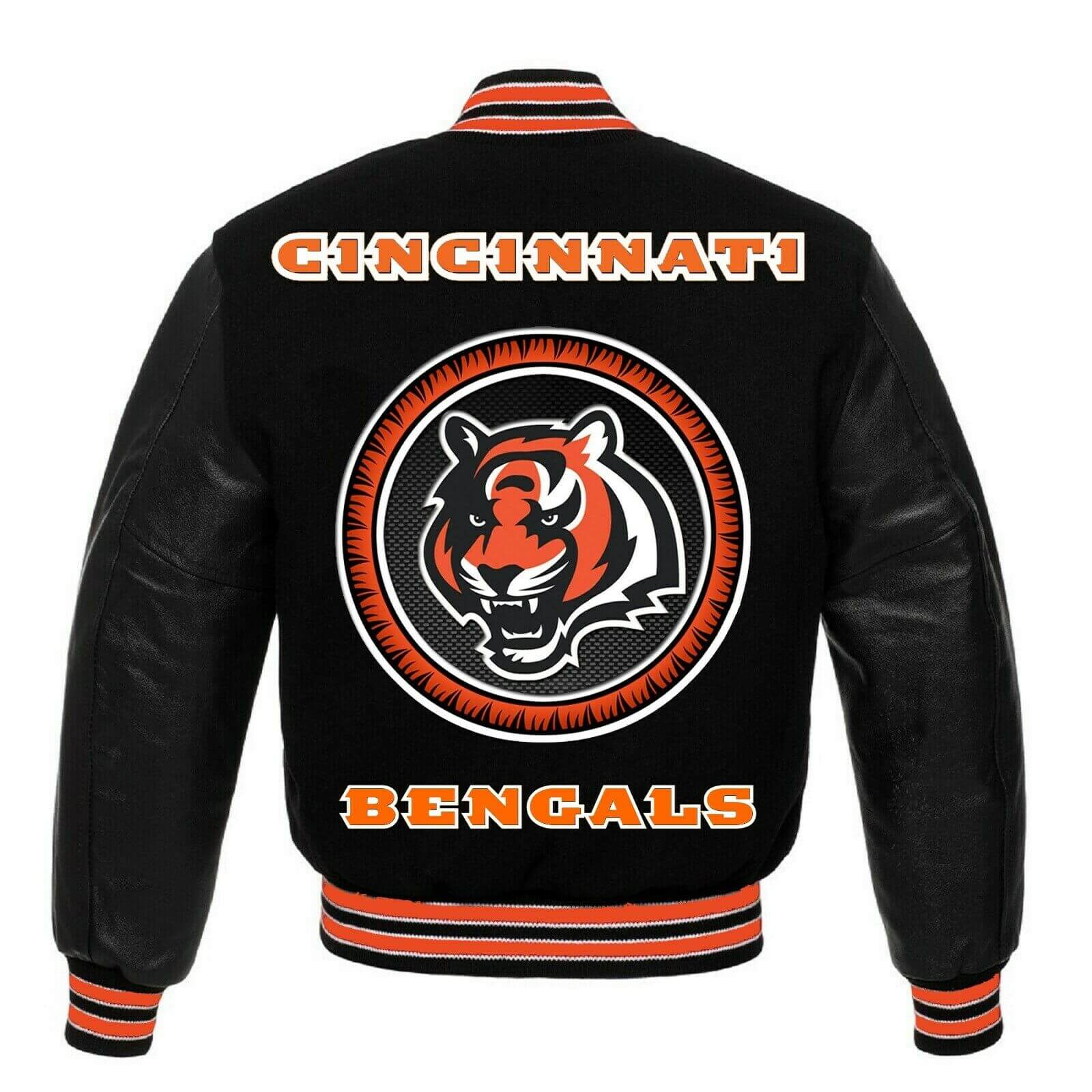 CINCINNATI BENGALS CLASSIC WOOL VARSITY JACKET (BLACK/WHITE)