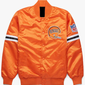 Men's Denver Broncos Starter Orange/Navy Prime Time Twill Satin Varsity  Full-Snap Jacket