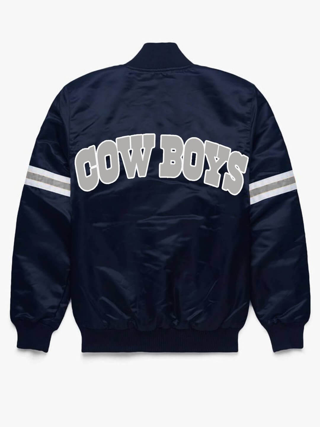 Dallas Cowboys Navy And White Leather Jacket - Maker of Jacket