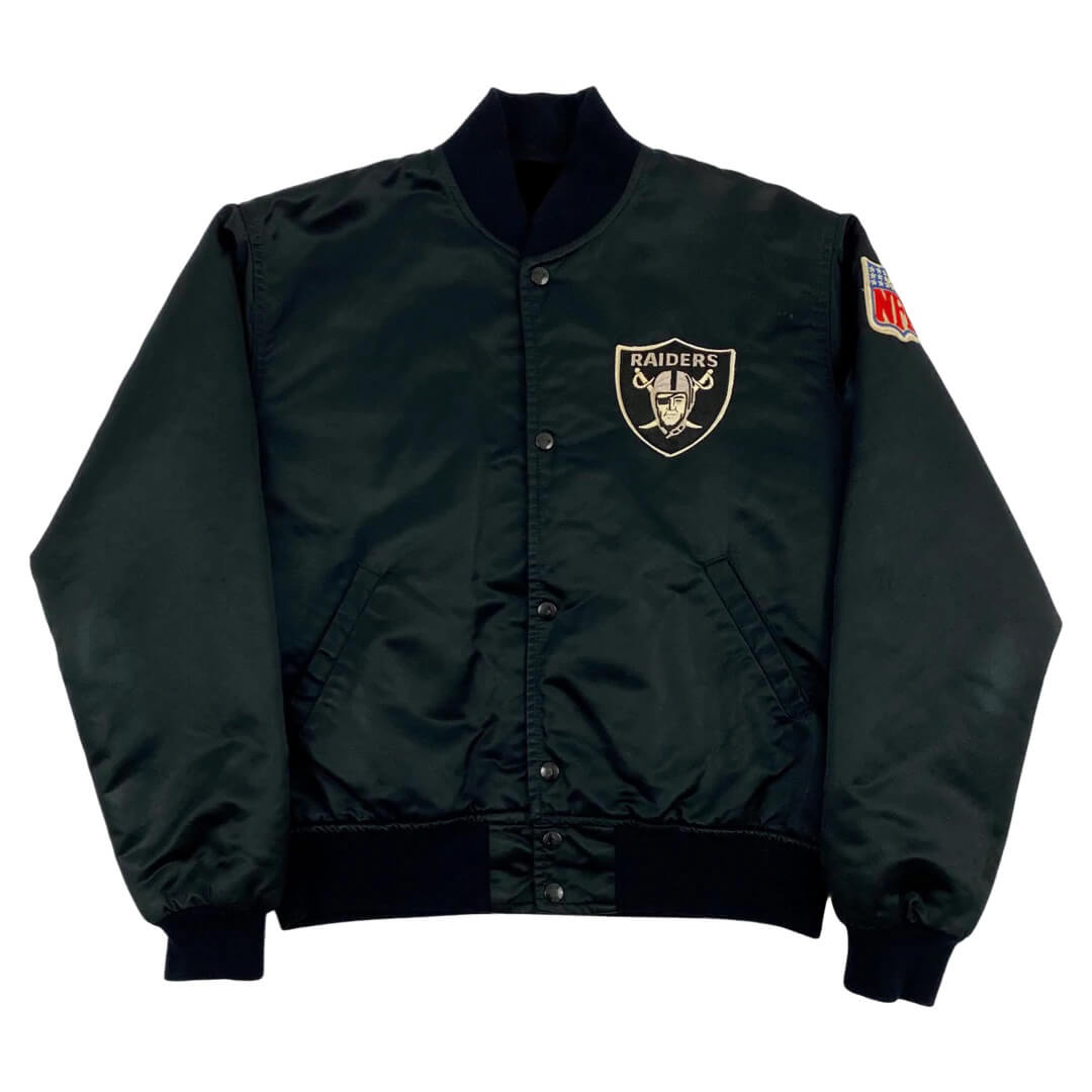 Los Angeles Las Vegas Raiders White and Black Satin Jacket