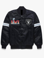NFL Las Vegas Raiders Super Bowl Black Satin Jacket