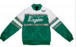 NFL Philadelphia Eagles Green And White Satin Jacket