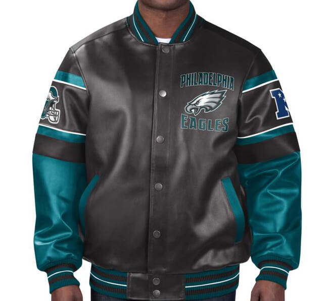 Maker of Jacket Fashion Jackets Vintage NFL Team Philadelphia Eagles Leather