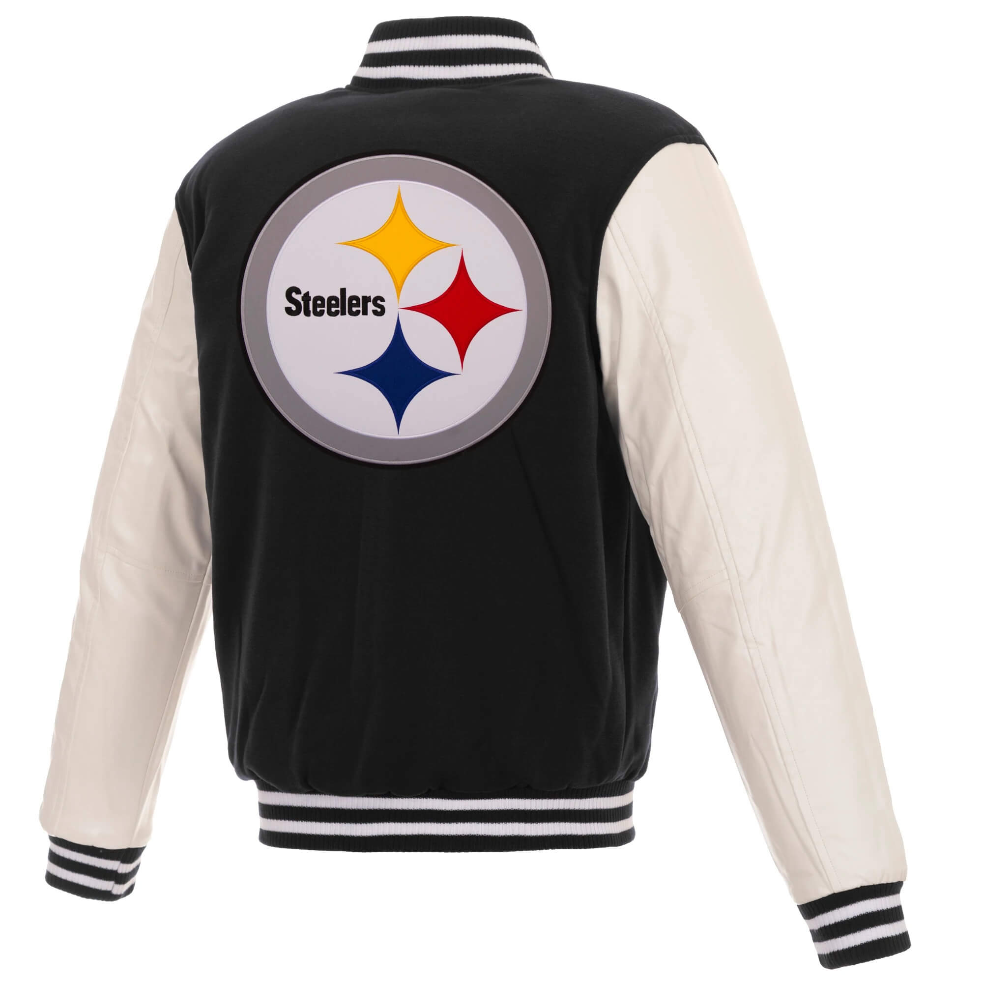 NFL Pittsburgh Steelers Black and White Bomber Jacket