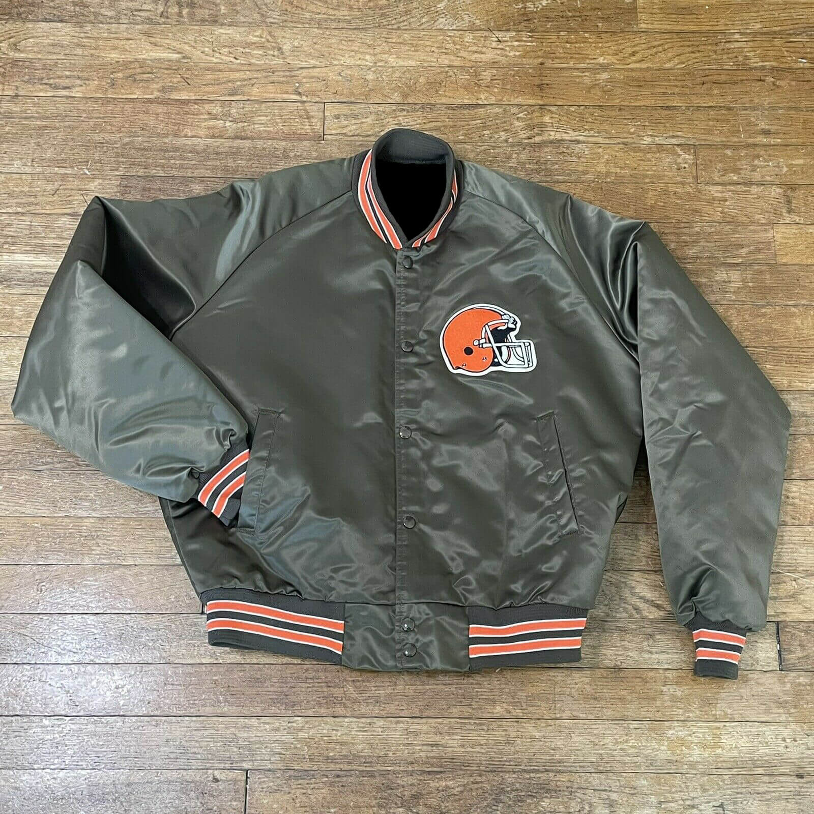 Maker of Jacket NFL Cleveland Browns Team Black Satin