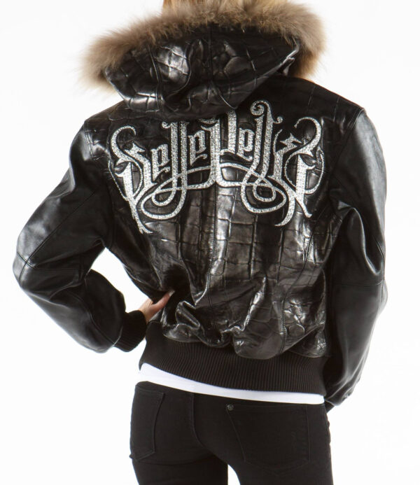 Pelle Pelle Black Royal Fur Hood Leather Jacket