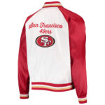San Francisco 49ers White And Scarlet NFL Satin Jacket