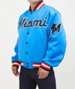 Vintage MLB Blue Miami Marlins Satin Jacket