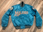 Vintage MLB Miami Marlins Blue Satin Jacket