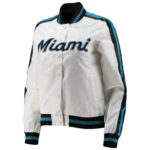 Vintage MLB Miami Marlins White Satin Jacket