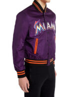 Vintage MLB Purple Miami Marlins Satin Jacket