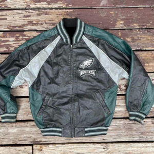 NFL Philadelphia Eagles Fans Black Brown Logo Leather Jacket For Men And  Women - Freedomdesign