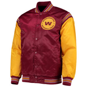 Washington Commanders Maroon Gold NFL Satin Jacket