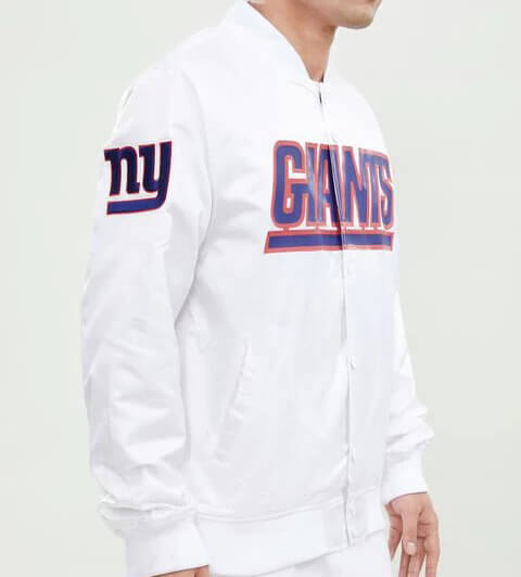 NFL New York Giants White Satin Jackets