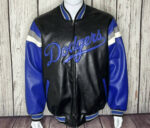 Black Blue MLB Los Angeles Dodgers Leather Jacket