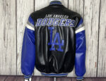 Black Blue MLB Los Angeles Dodgers Leather Jacket