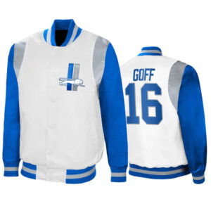 The Pick and Roll Detroit Lions Full-Snap Blue Satin Jacket