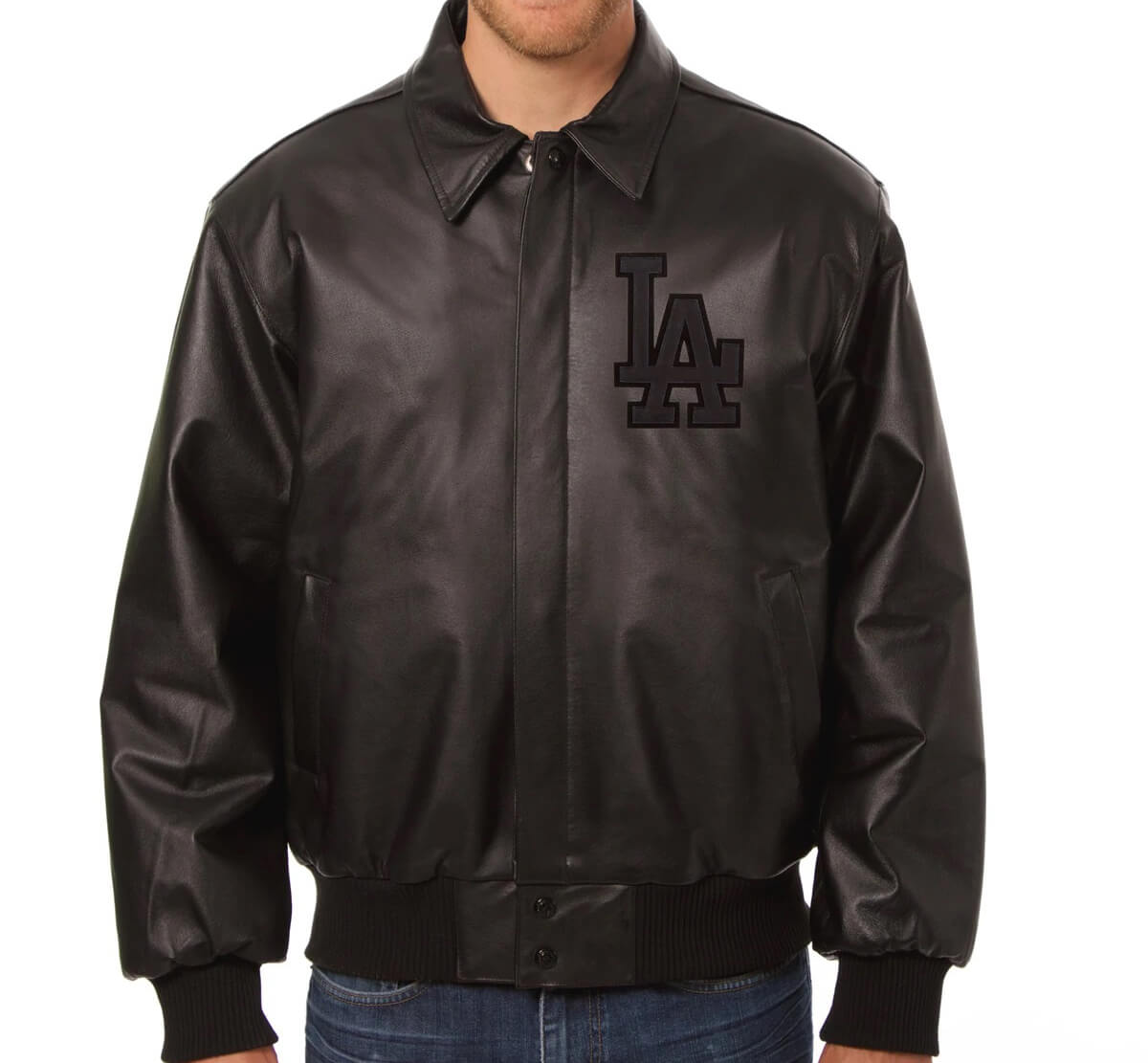 Maker of Jacket Fashion Jackets Black White MLB Los Angeles Dodgers Leather