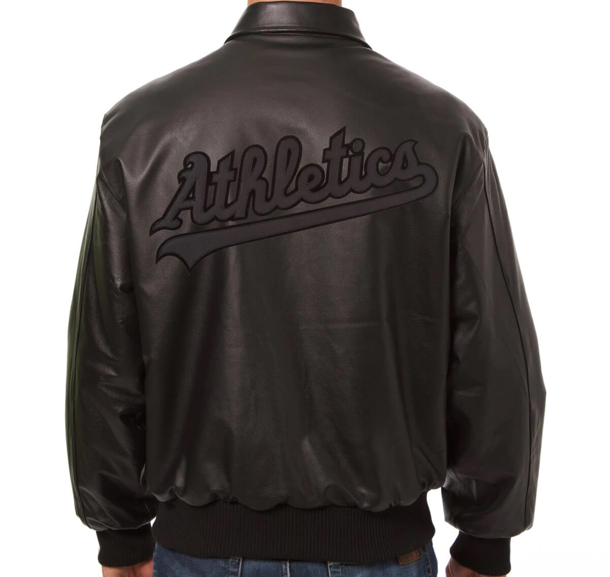 Varsity Letterman Black Oakland Athletics Leather Jacket - Jackets Masters