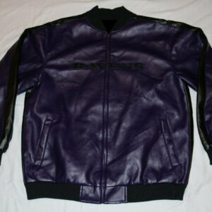 NFL Baltimore Ravens Purple And Black Leather Jacket