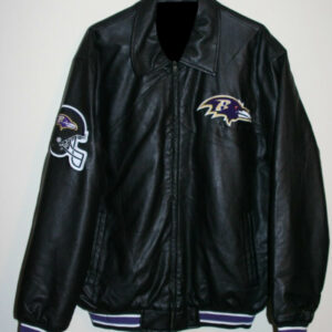 NFL Black Baltimore Ravens Leather Jacket