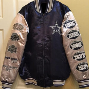 Maker of Jacket NFL Dallas Cowboys Emmitt Smith Silver Satin