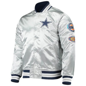 Maker of Jacket NFL Dallas Cowboys Emmitt Smith Silver Satin