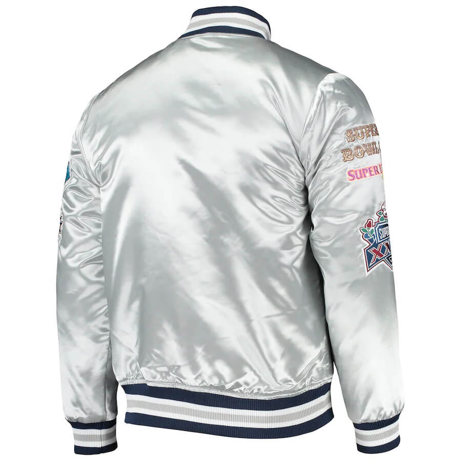 Dallas Cowboys Mitchell & Ness Double Sided Grey Satin Jacket – Time Out  Sports