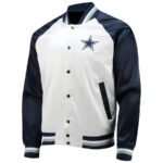 NFL White And Navy Blue Dallas Cowboys Satin Jacket