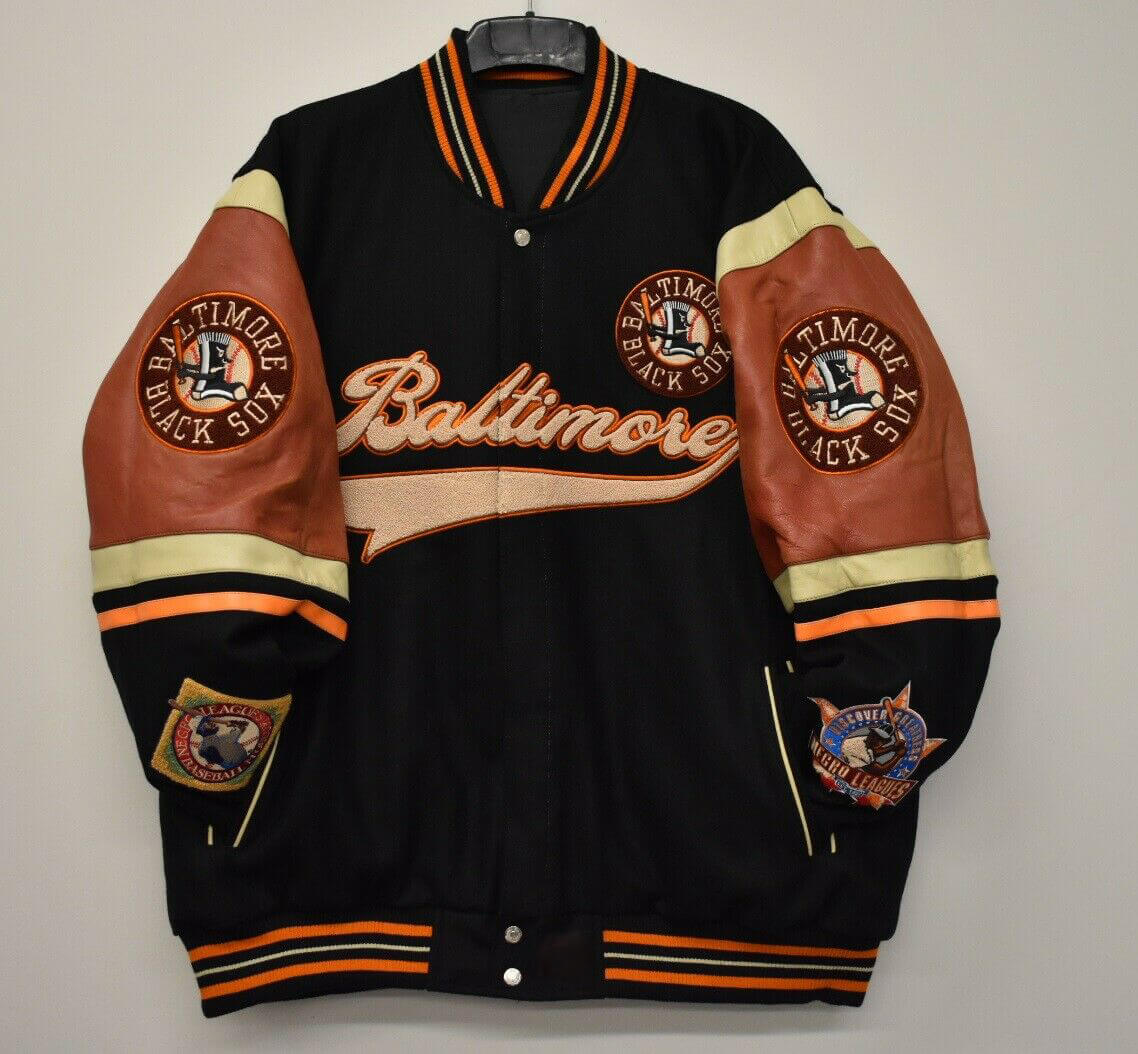 Maker of Jacket Varsity Jackets NLBM Baltimore Black Sox Multicolor