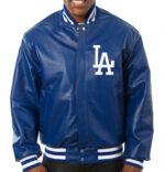 Royal Blue MLB Los Angeles Dodgers Leather Jacket